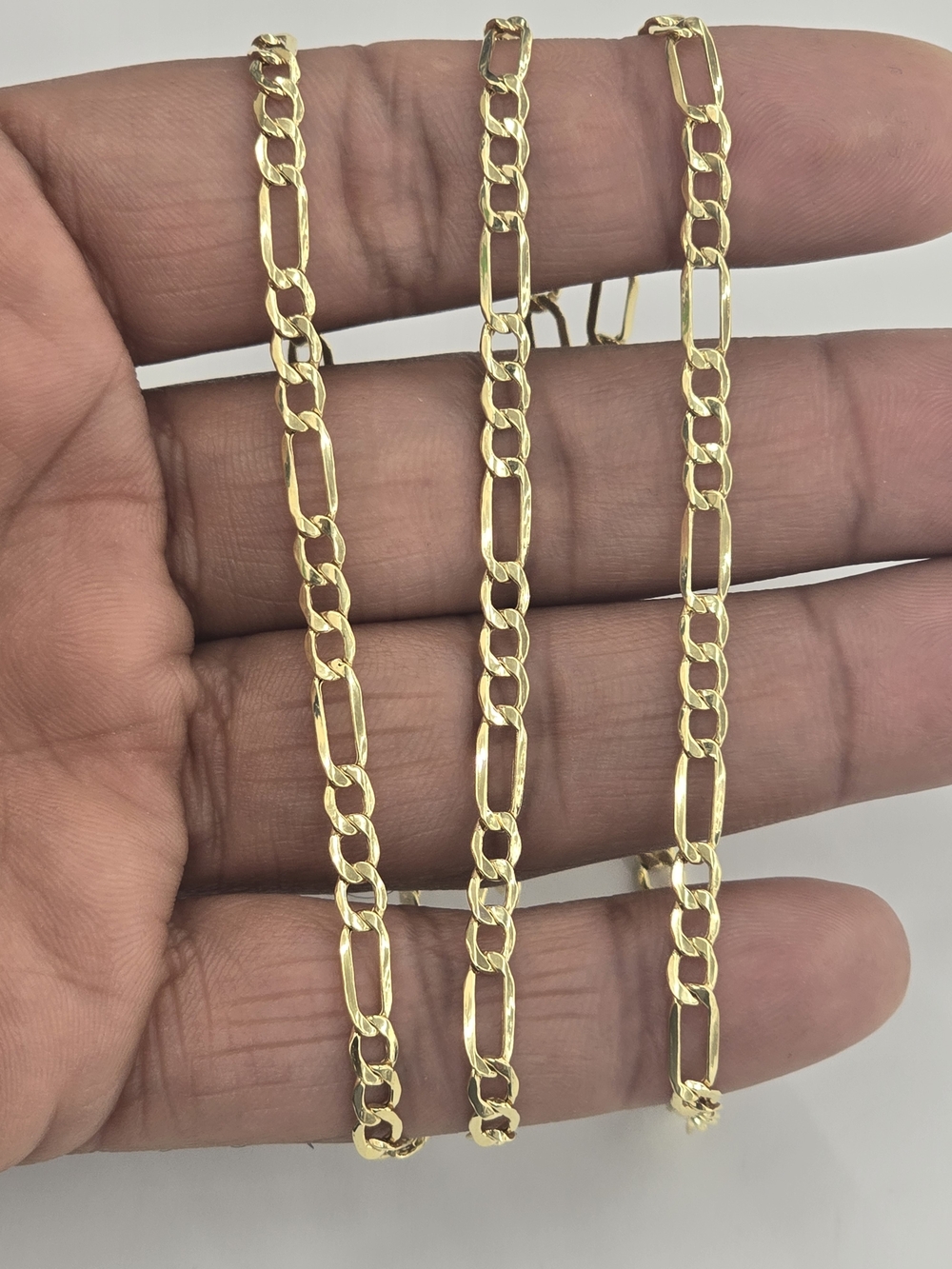 10kt Real Gold Figaro Chain 4mm 24 Inches